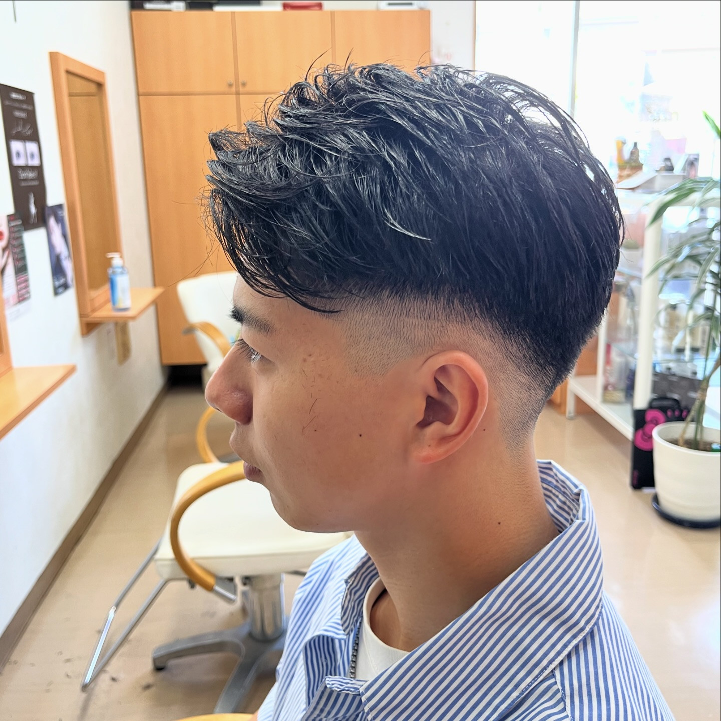 メンズショート×フェード